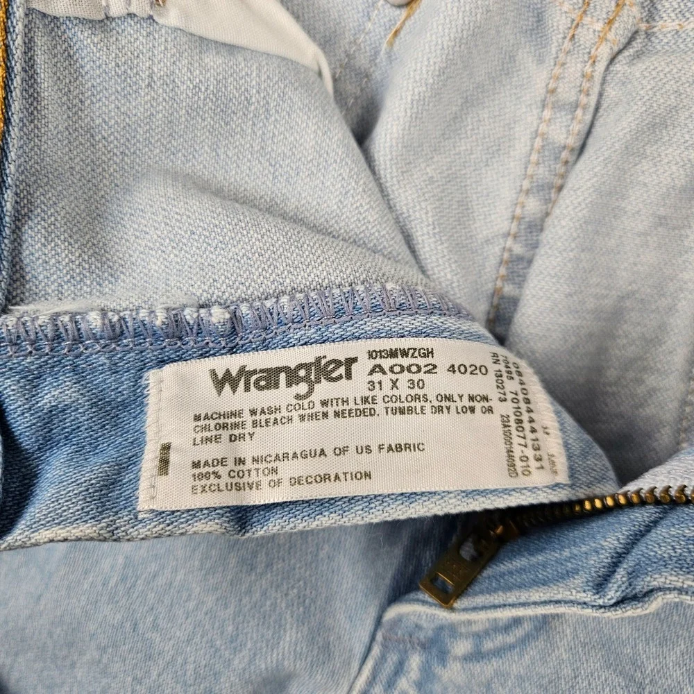 Wrangler Cowboy Cut 13MWZGH Light Wash Blue Denim Jeans Mens 31x30 Original Fit